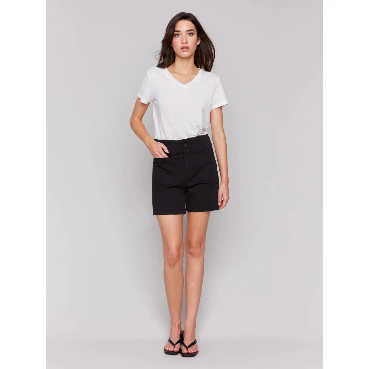 Twill Shorts w/Patch Pockets | Black