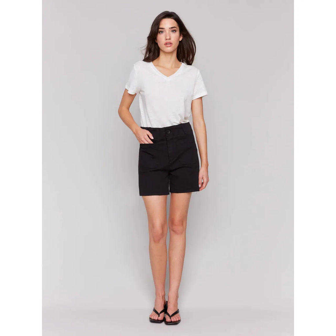 Twill Shorts w/Patch Pockets | Black