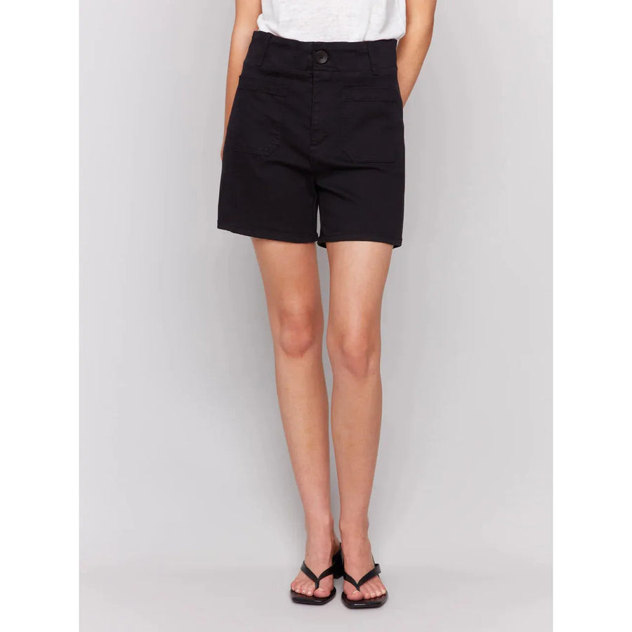 Twill Shorts w/Patch Pockets | Black