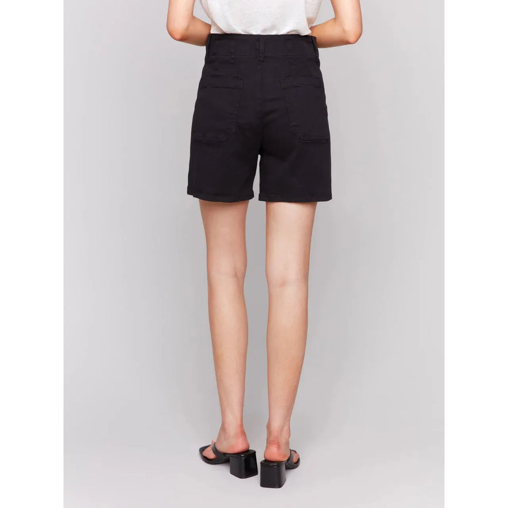 Twill Shorts w/Patch Pockets | Black