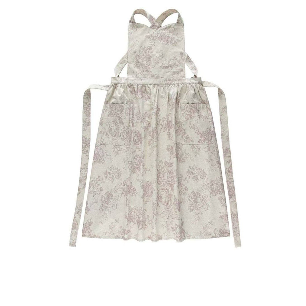 Vintage Floral Apron | Light Grey