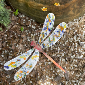 Enamel Dragonfly Garden Stake