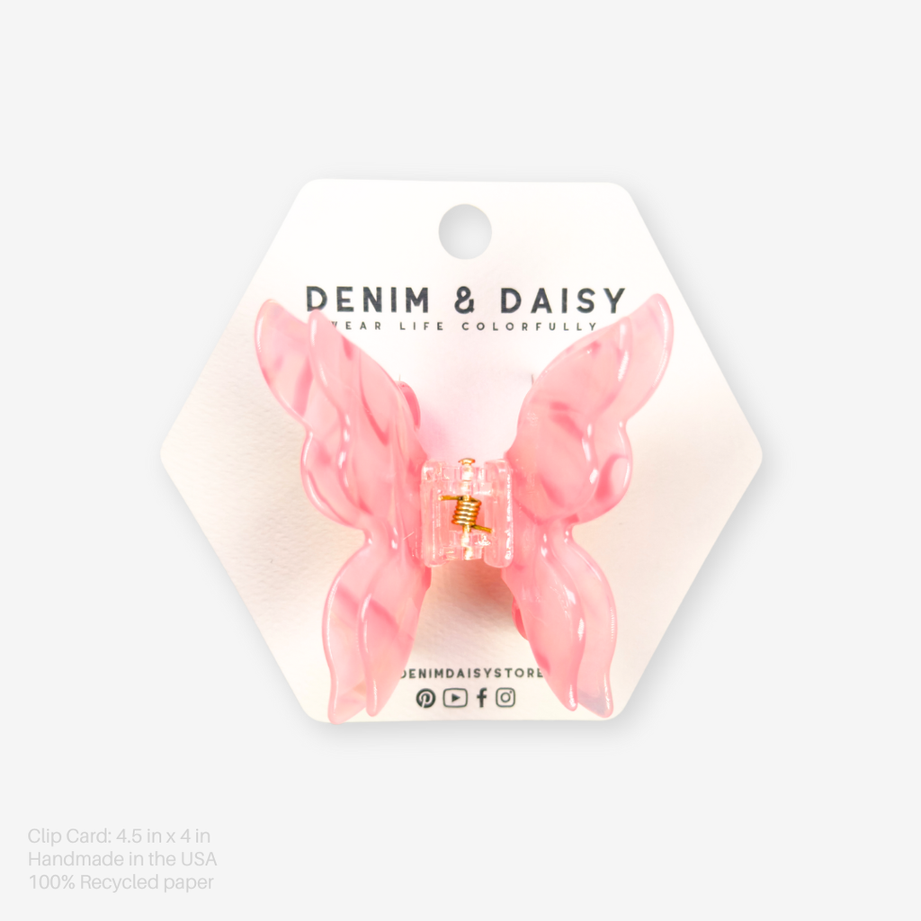 Flutter Butterfly Hair Claw Clip | Mossy Pink