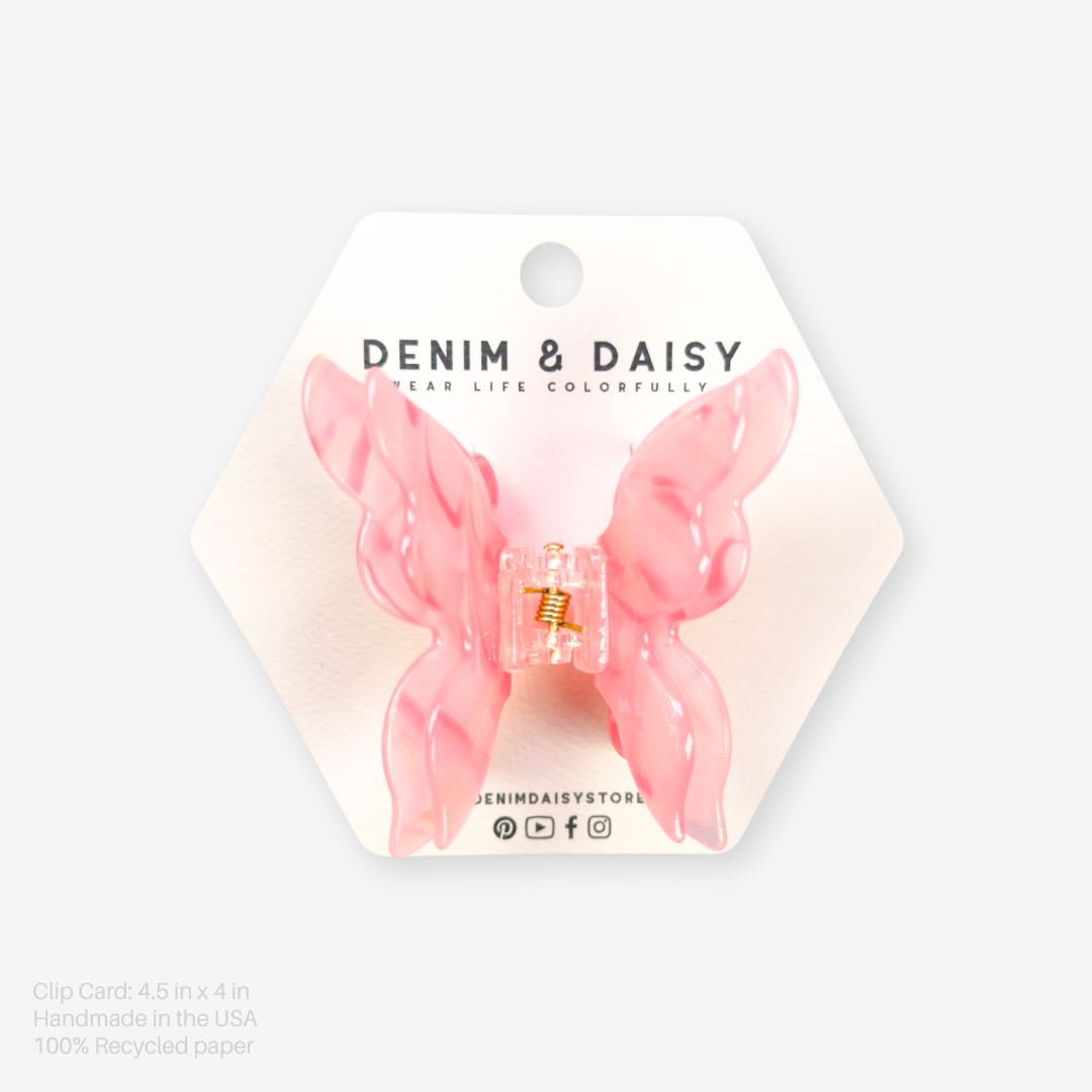 Flutter Butterfly Hair Claw Clip | Mossy Pink