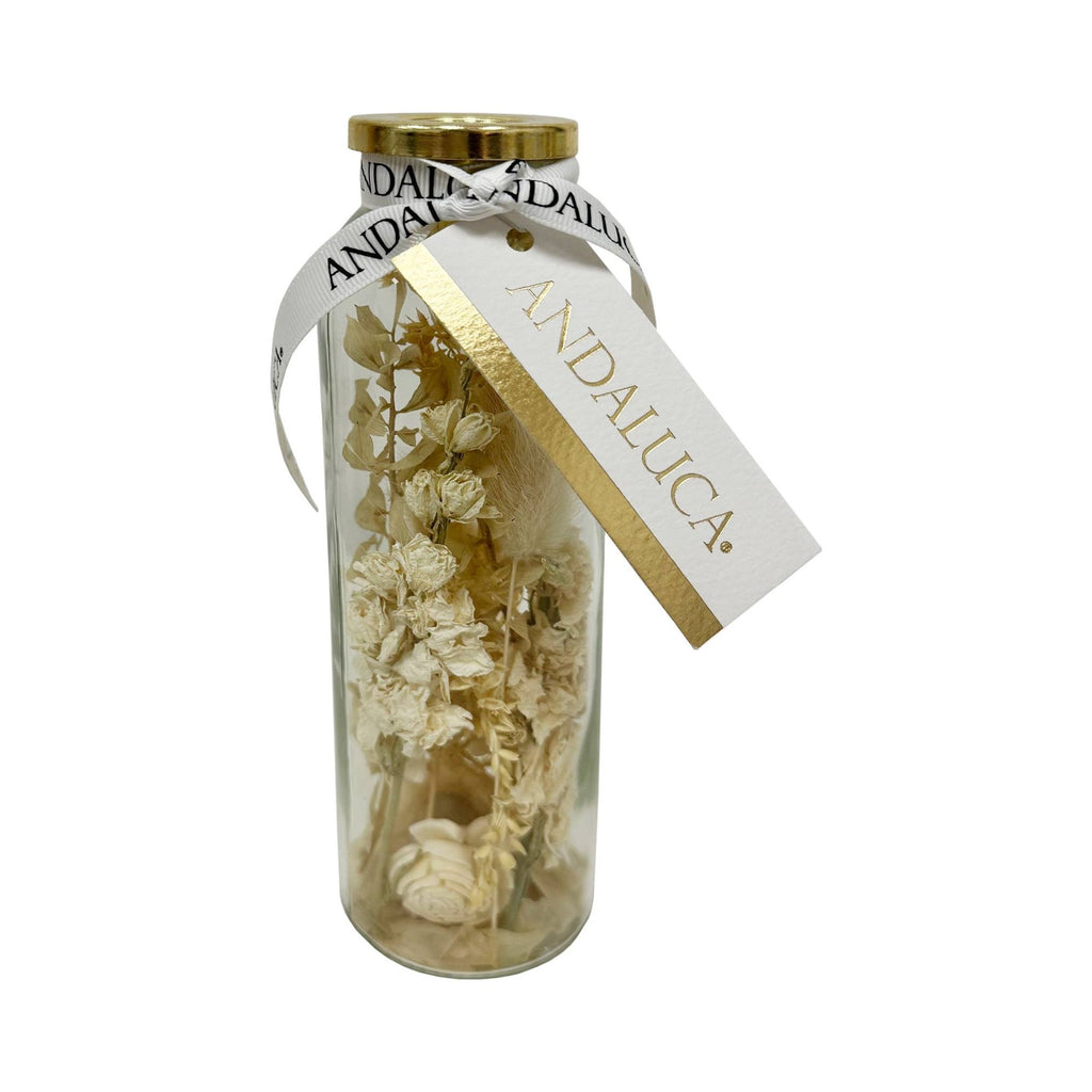 Botanical Taper Candle Holder: Curved Shape | White Blossoms