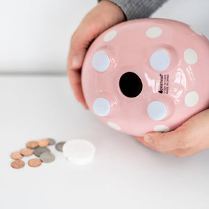 Polka Dot Piggy Bank | Gray