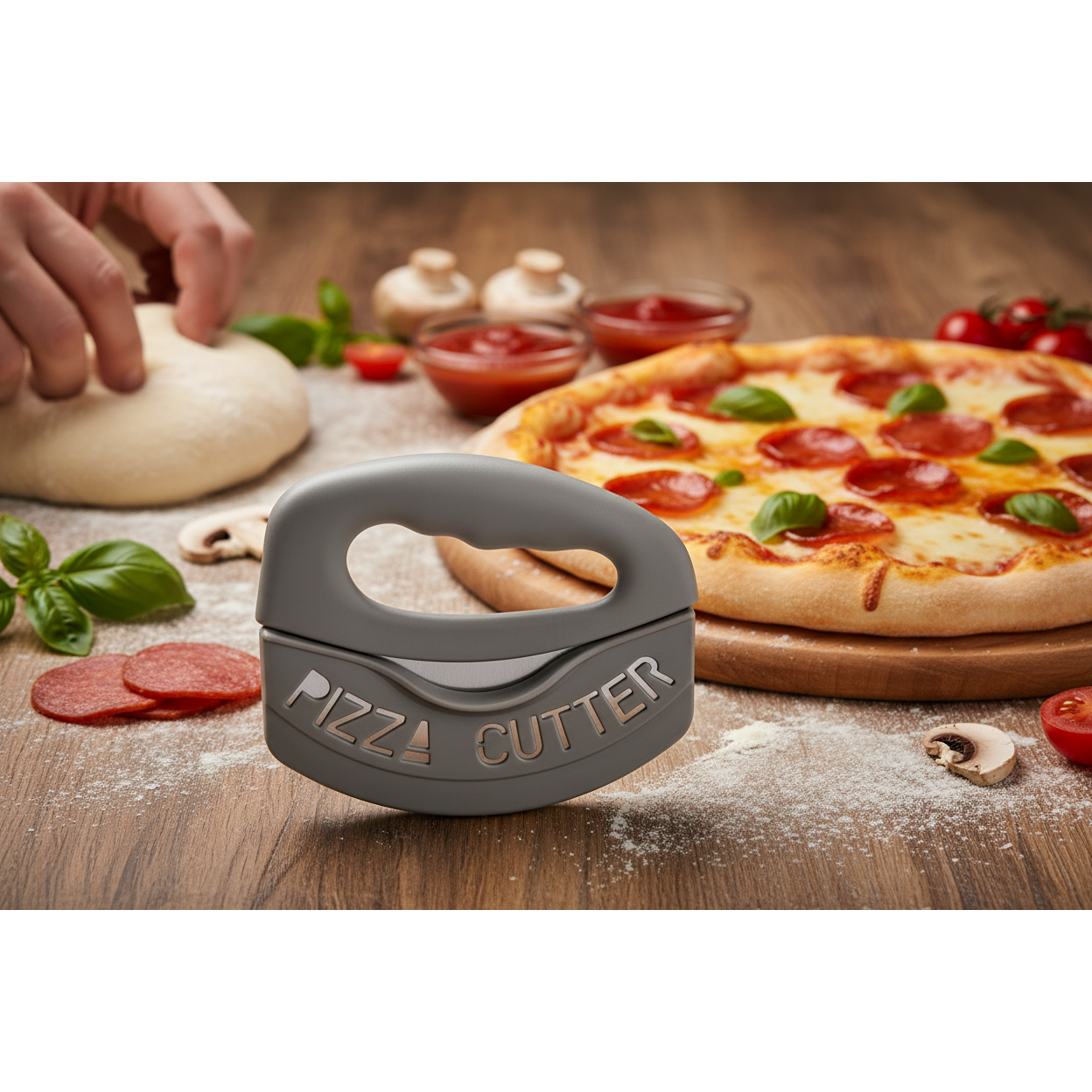 Pizza Cutter & Mezzaluna Chopper | Smoke