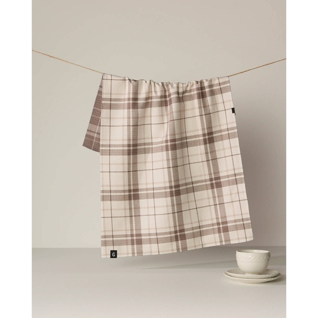 Geometry - Oat Plaid Luxe Kitchen Towel
