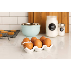 Matte White Ceramic Egg Crate