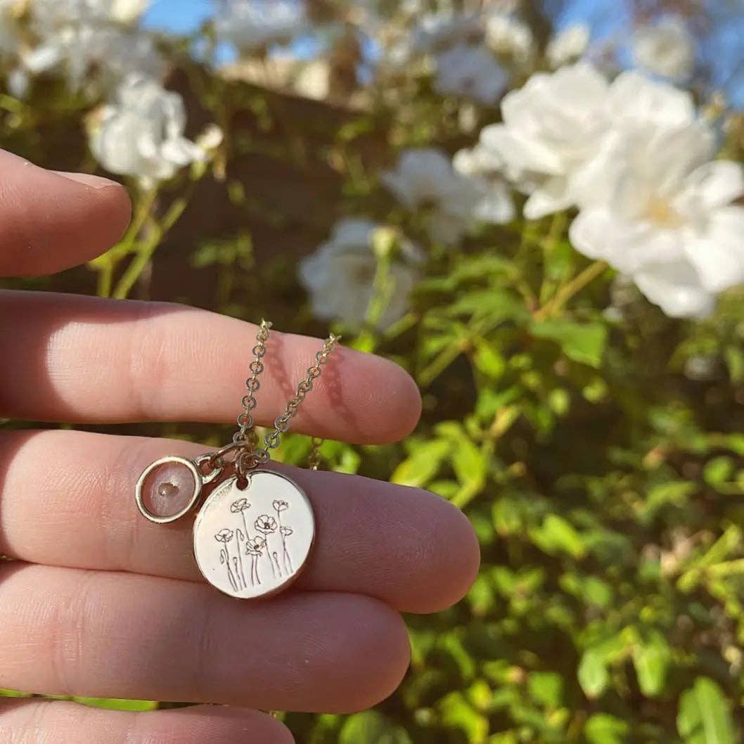 Poppy Necklace w/Mustard Seed: Poppy