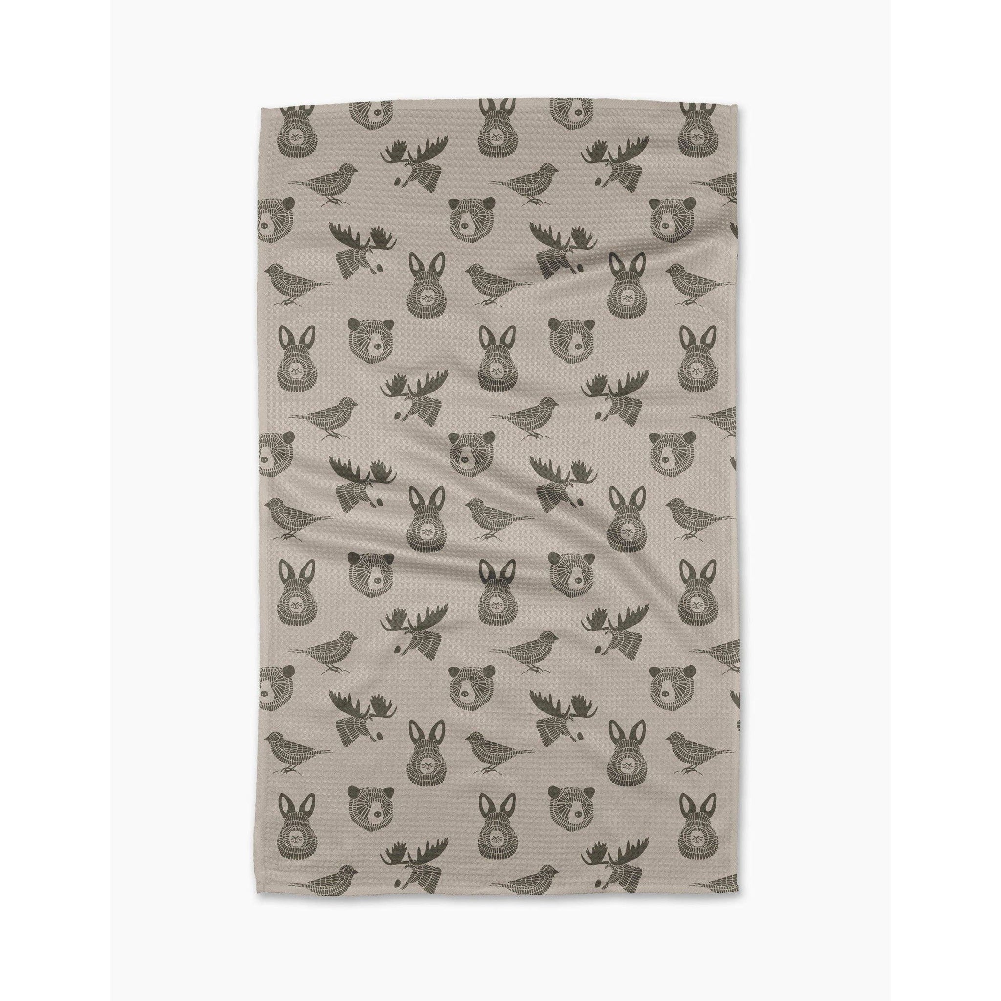 Geometry - Forest Animals Tea Towel