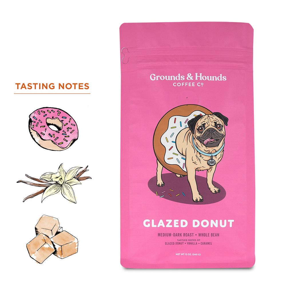 Grounds & Hounds Coffee Co.® Roast Coffee  | Glazed Donut Blend Coffee (Whole Bean)