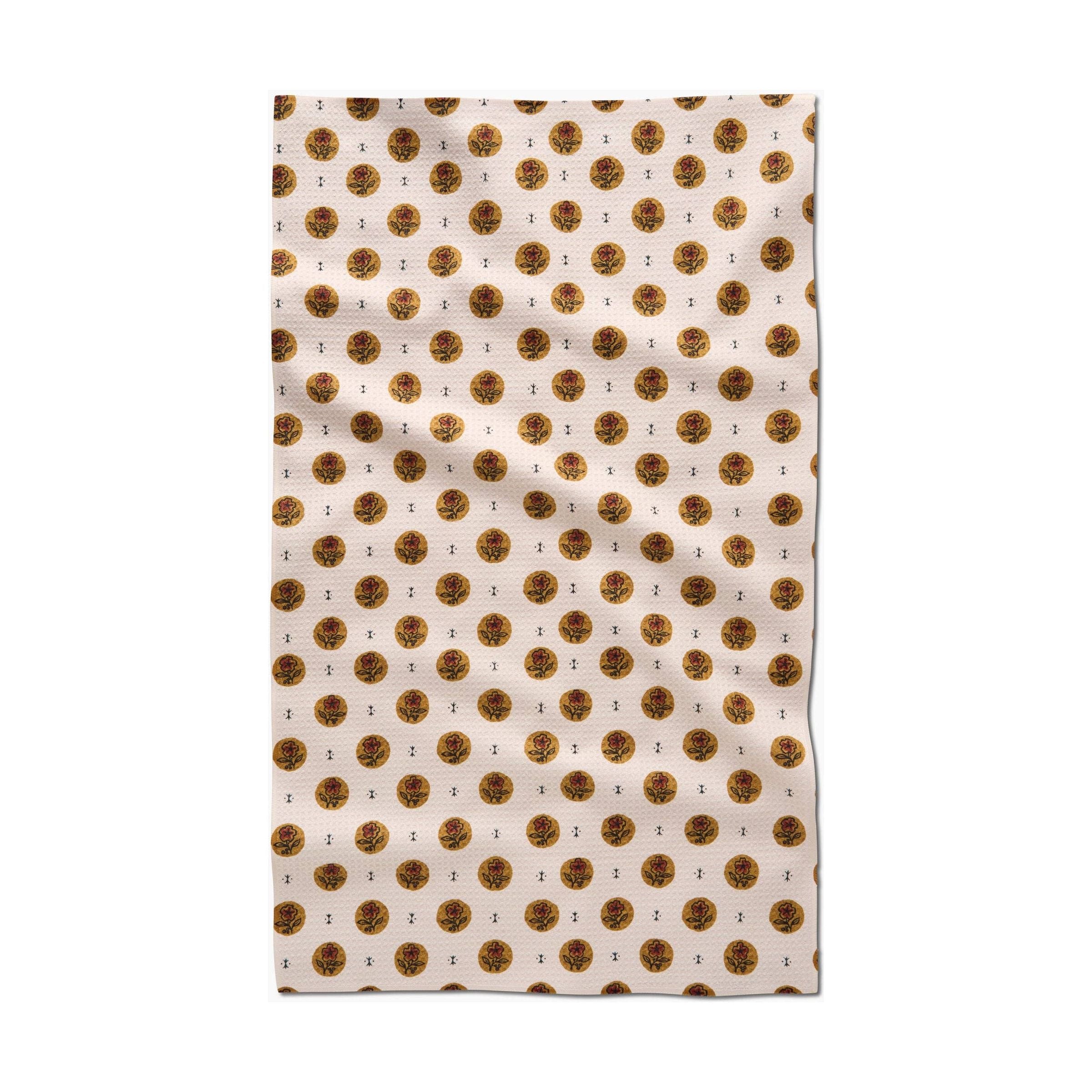 Geometry - Artisanal Floral Cream Tea Towel