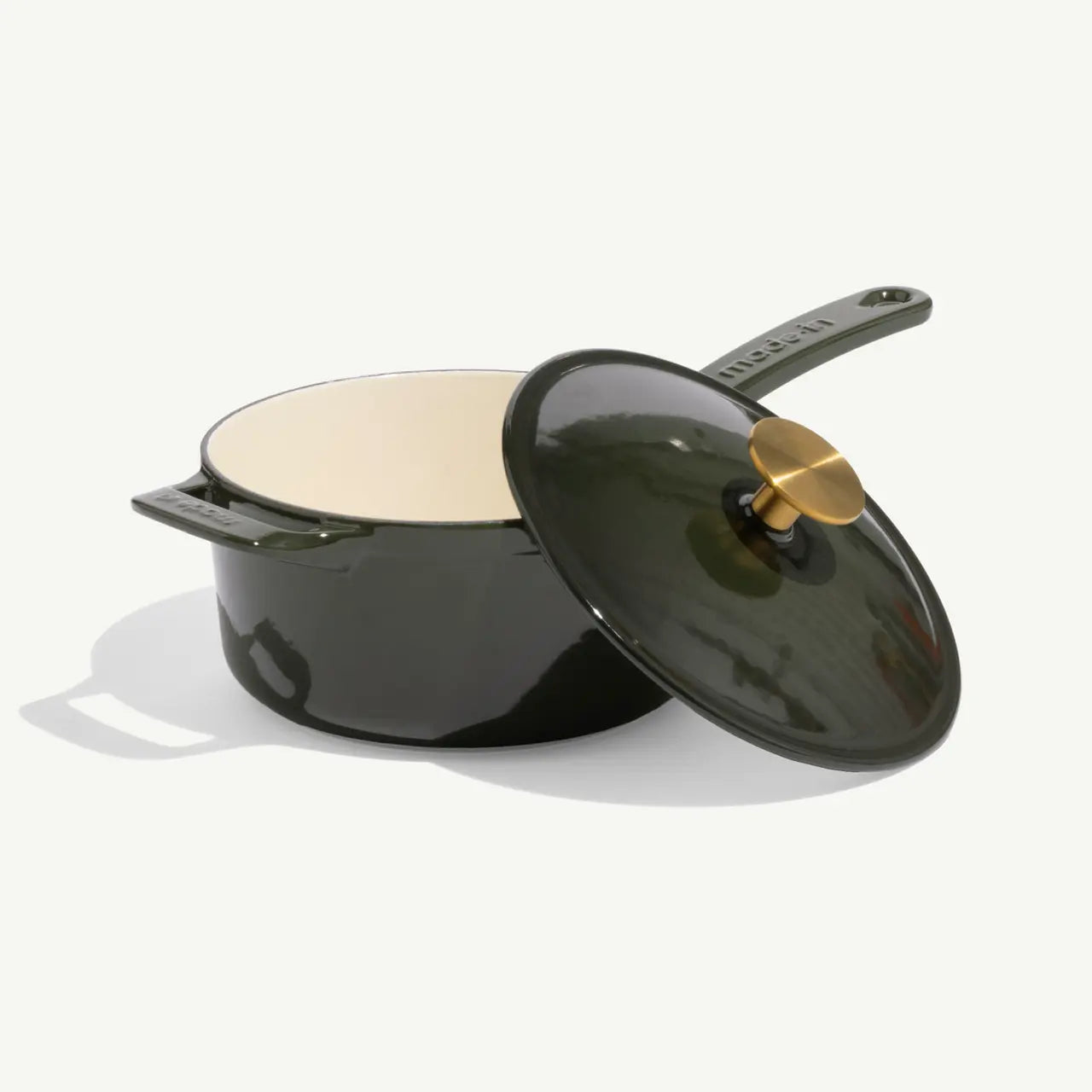 Enameled Cast Iron Saucepan | Willow Green 2 Qt