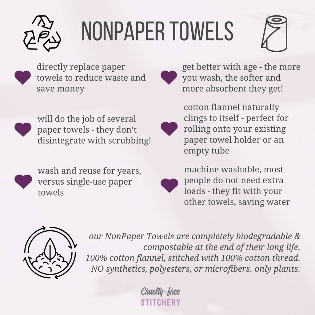 Cruelty-Free Stitchery - NonPaper Towels - Acorn Woodland: 10