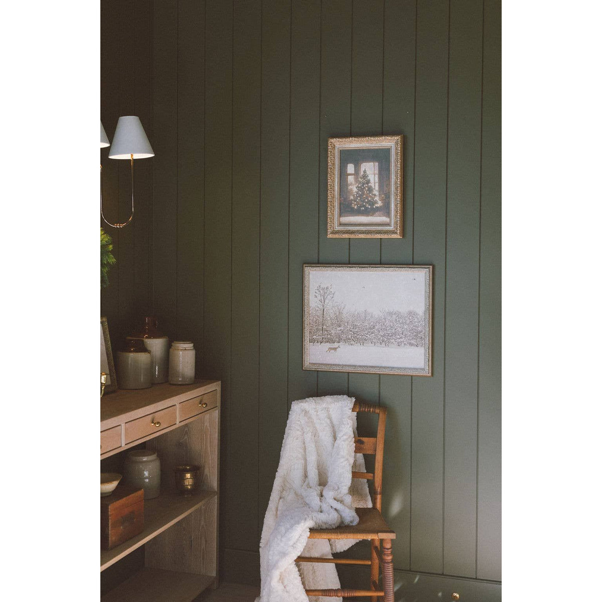 Glowing Christmas Tree Framed Antique Art | 7 x 9