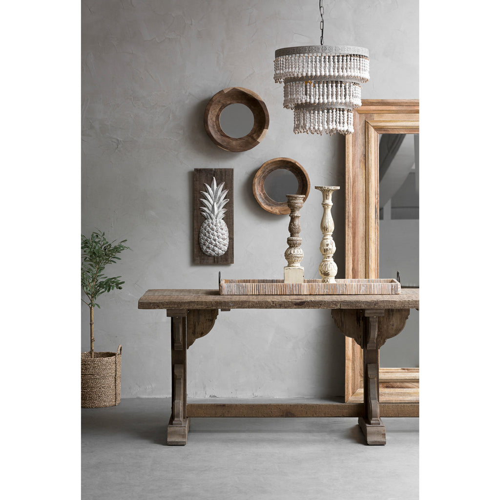 Rectangle Rattan Tray w/Metal Handles