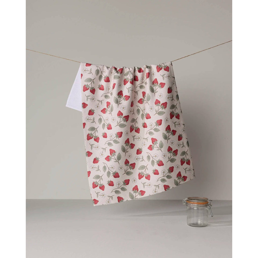 Geometry - Strawberry Farm Tea Towel (Ivory)