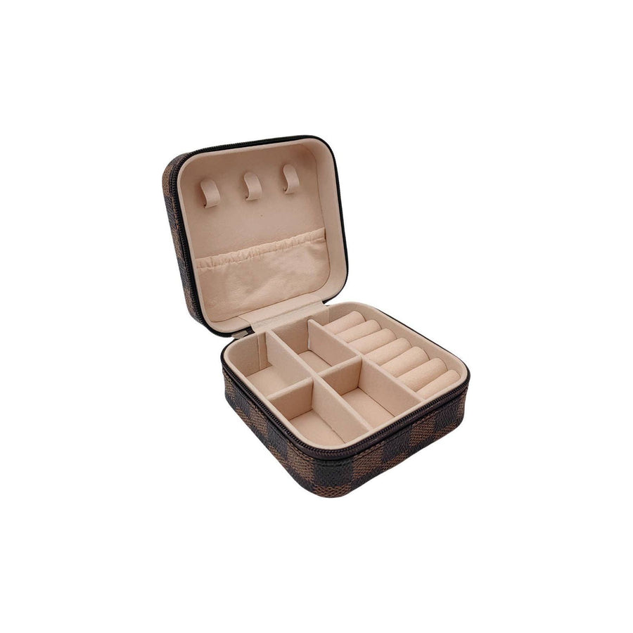 Checkered Jewelry Box | Brown