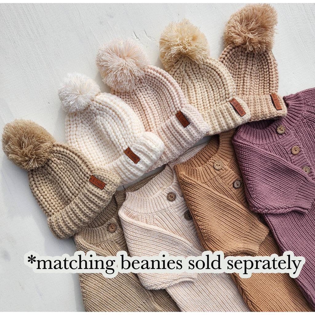 Harper Baby Knit Romper Jumpsuit | Speckled Oregano