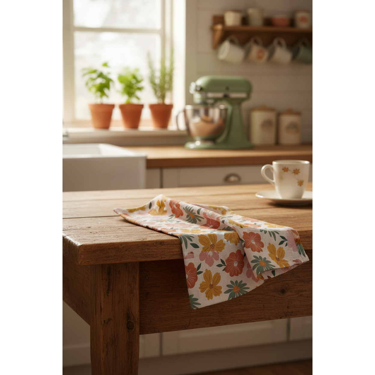 Kitchen Towel | Neutral Boho Floral