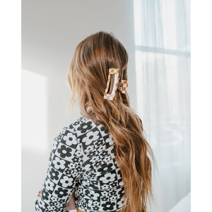 Checker Hair Claw | Orange