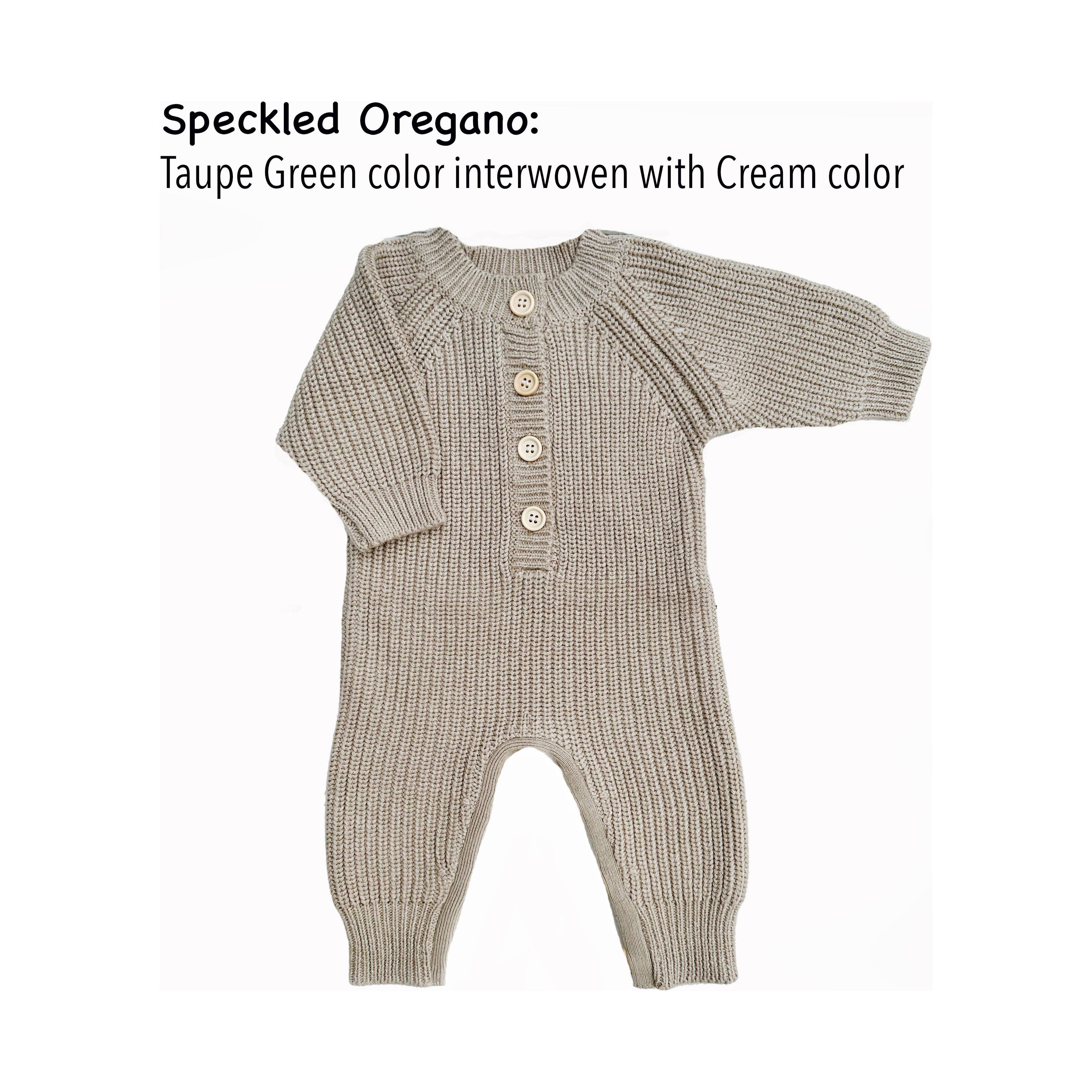 Harper Baby Knit Romper Jumpsuit | Speckled Oregano