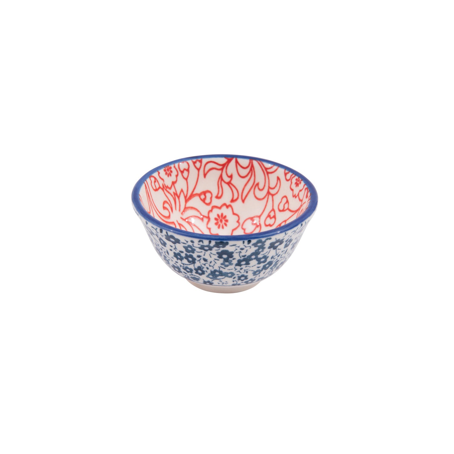 Round Hand-Stamped Stoneware Pinch Pot | Bright Colors