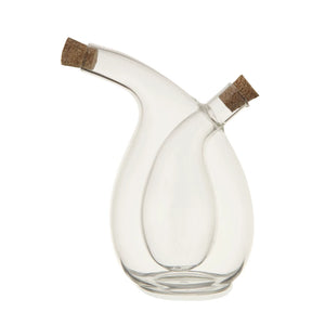 Hand-Blown Glass Oil + Vinegar Cruet w/Cork Stopper