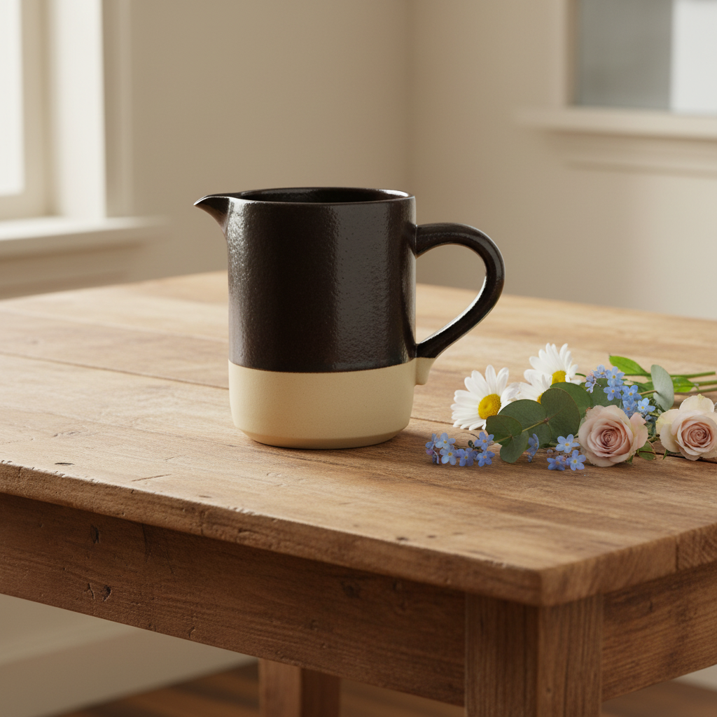 Stoneware Glaze / Matte Black Pitcher