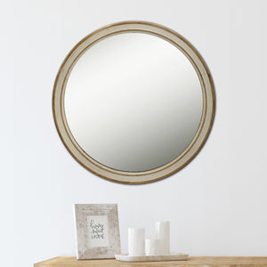 Natural & White Wood Framed Mirror