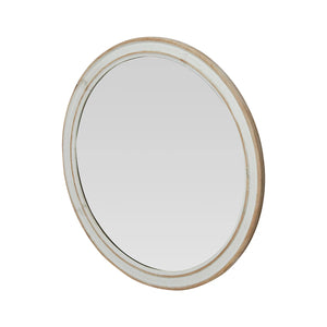 Natural & White Wood Framed Mirror