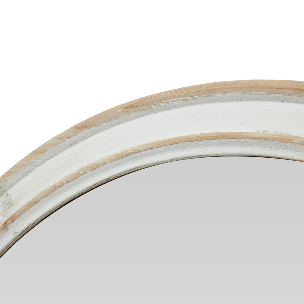 Natural & White Wood Framed Mirror