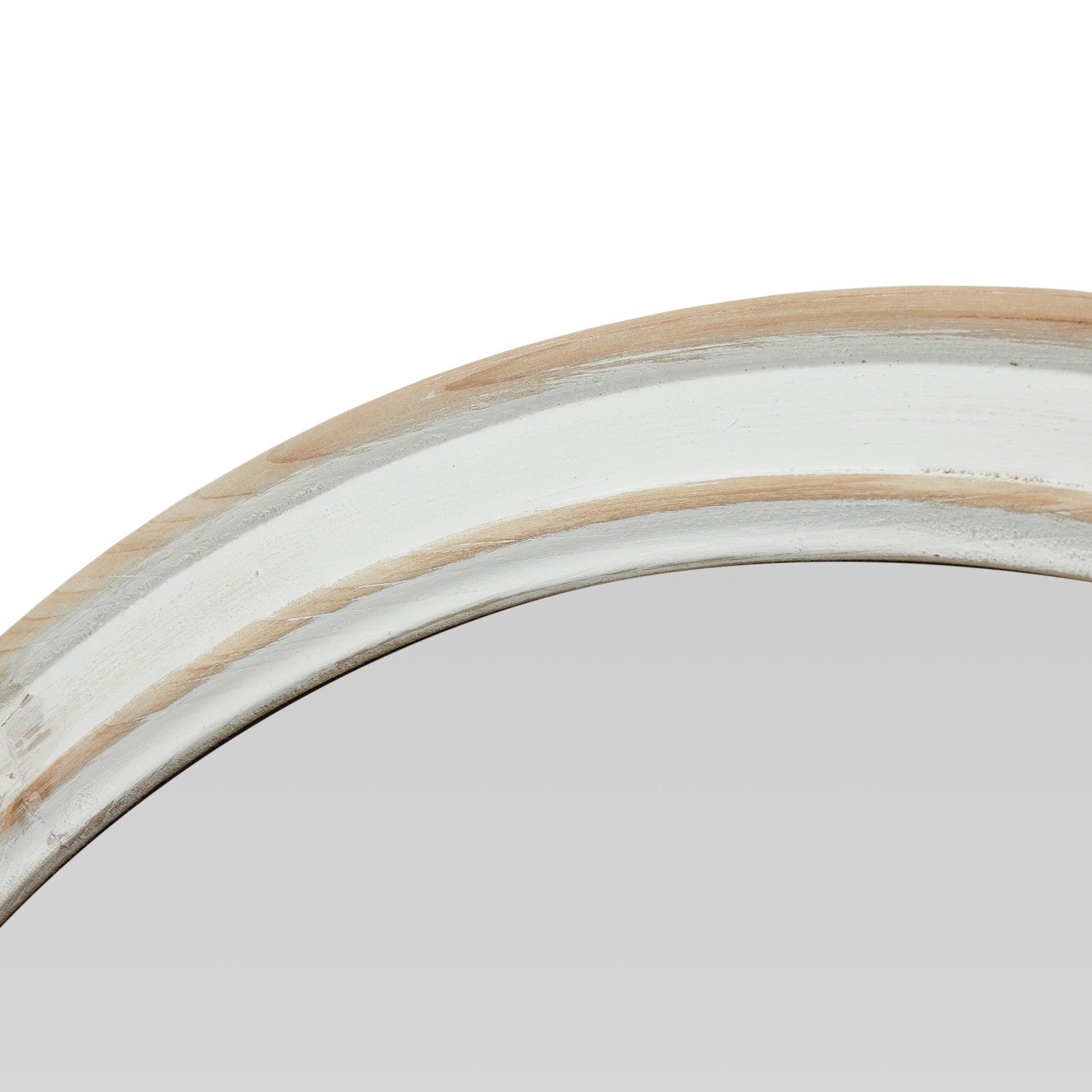 Natural & White Wood Framed Mirror
