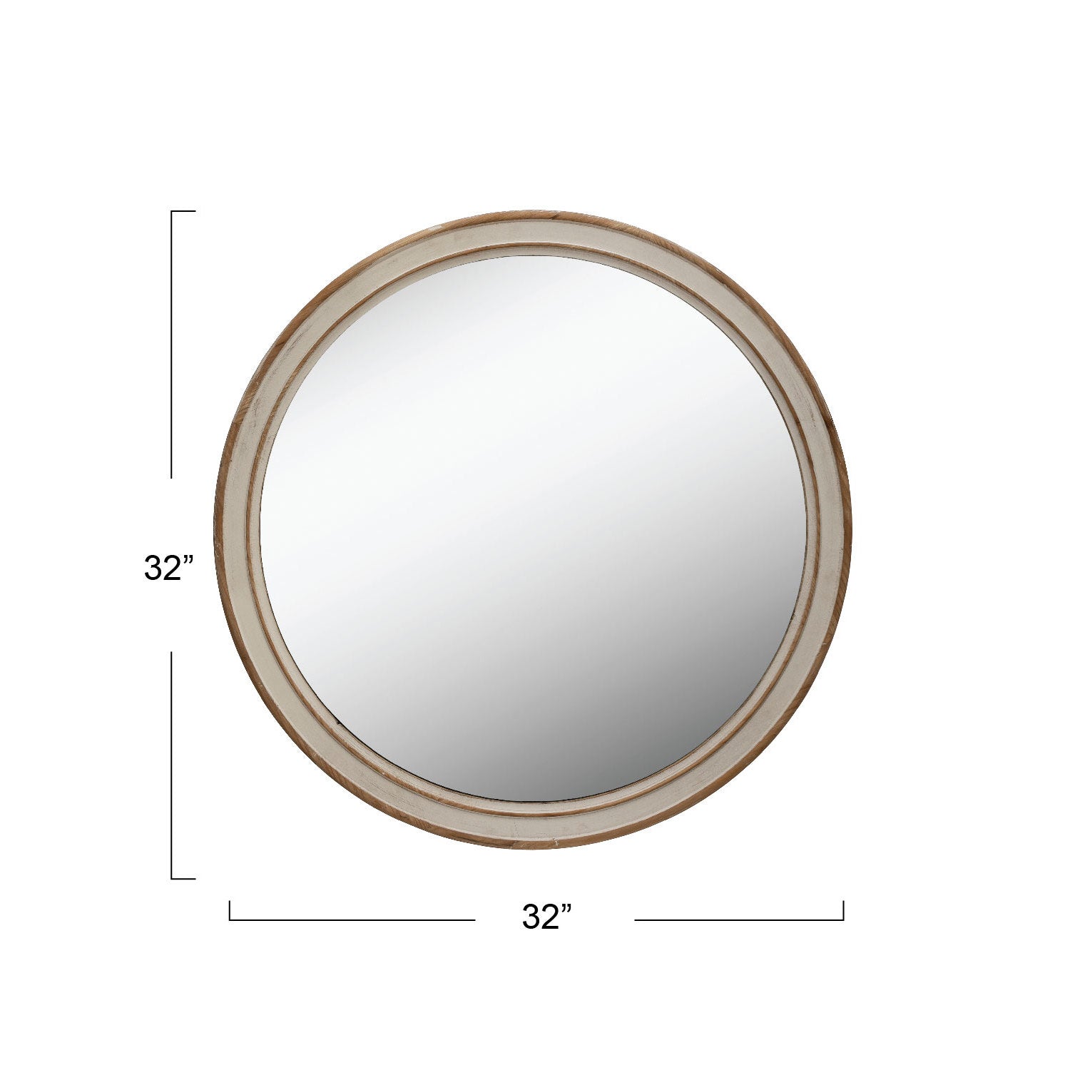 Natural & White Wood Framed Mirror