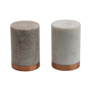 Marble & Copper Salt & Pepper Shaker Set