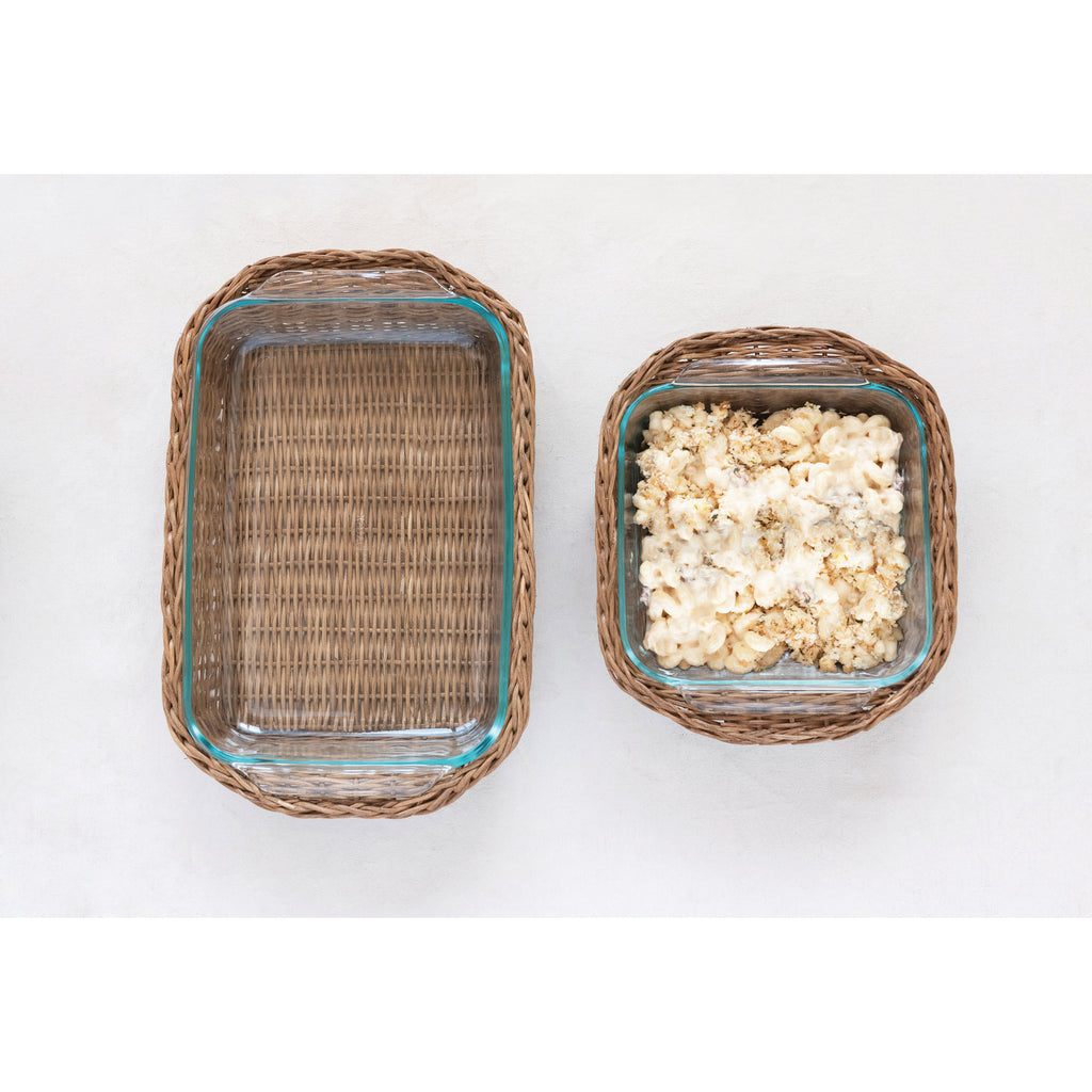 Hand-Woven Rattan Casserole Basket