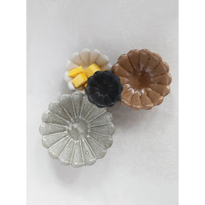 S/4 Stoneware Flower Bowls