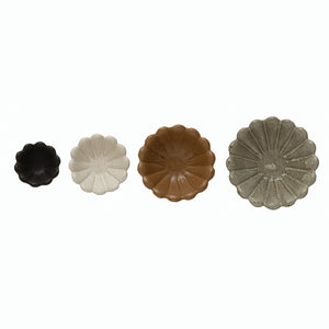 S/4 Stoneware Flower Bowls