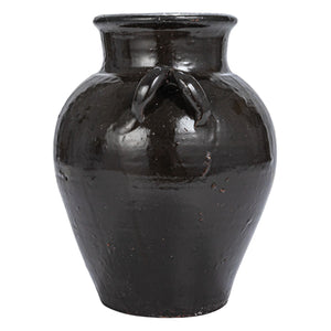 Found Distressed Black Clay Jar