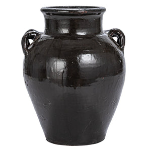 Found Distressed Black Clay Jar