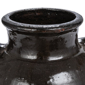 Found Distressed Black Clay Jar