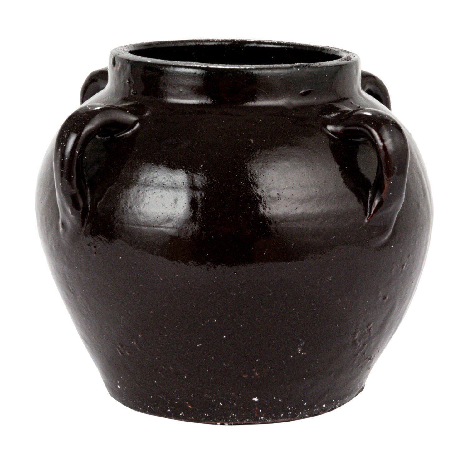 Found Distressed Black Clay Jar