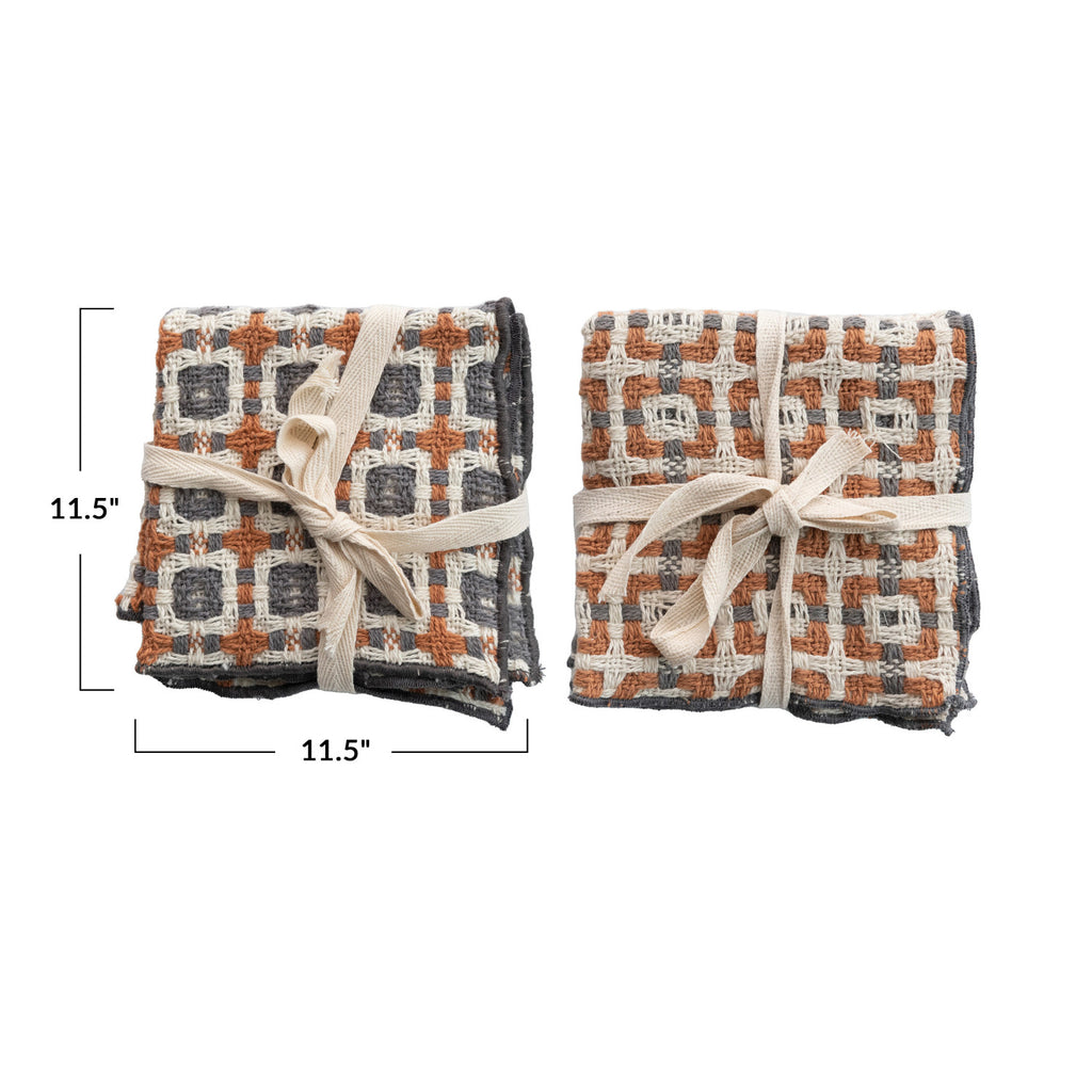 S/3 Cotton Dobby Dish Cloths w/Pattern