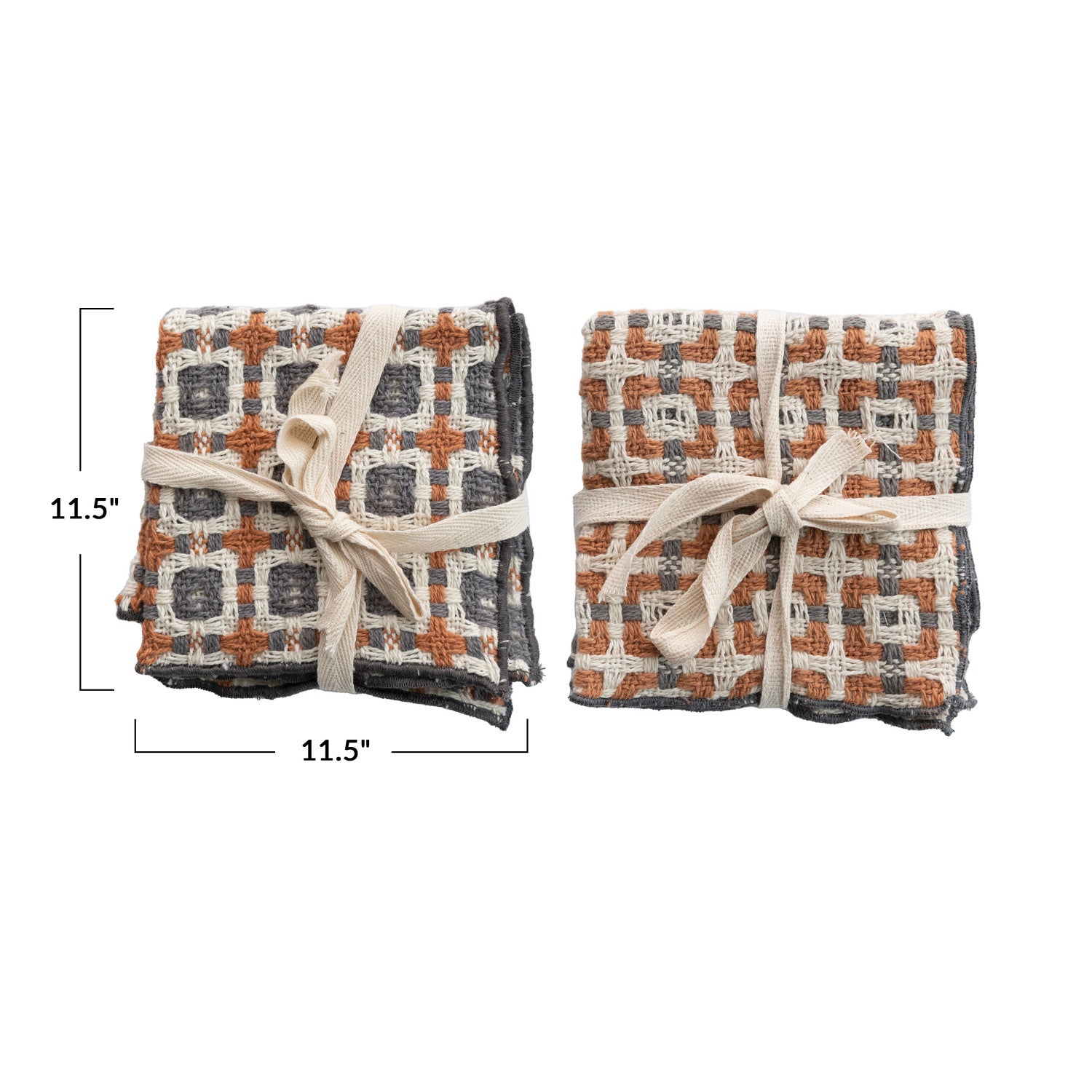 S/3 Cotton Dobby Dish Cloths w/Pattern
