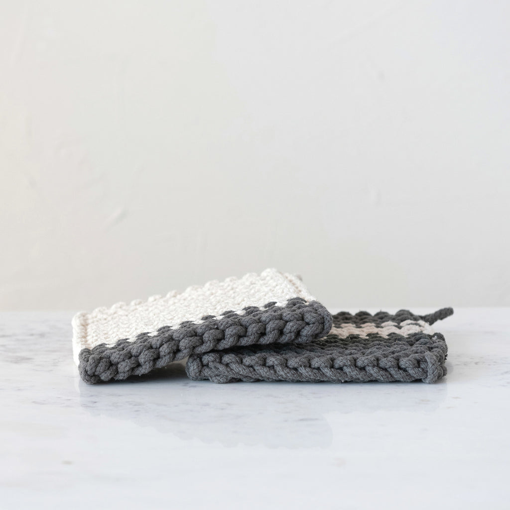 Square Cotton Crocheted Pot Holder