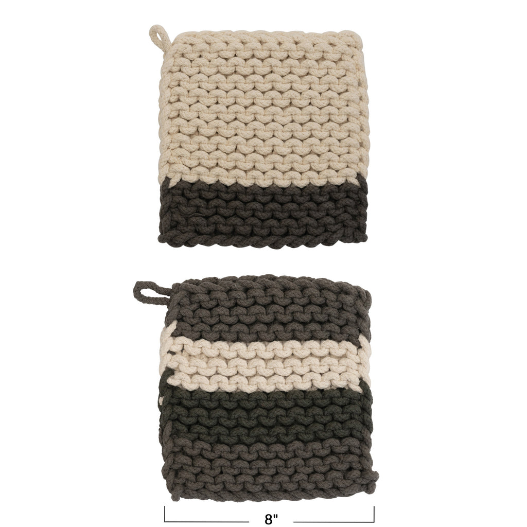 Square Cotton Crocheted Pot Holder