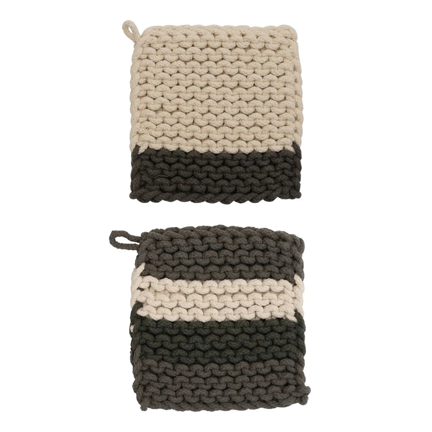 Square Cotton Crocheted Pot Holder