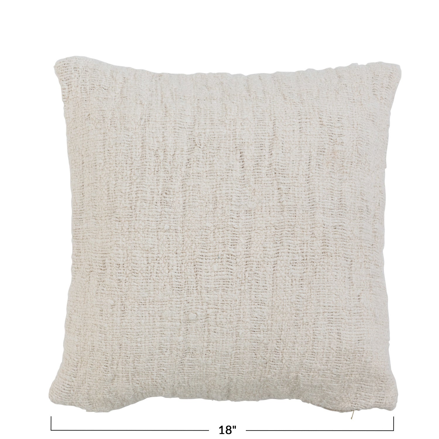 Square Stonewashed Woven Cotton Pillow | Cream