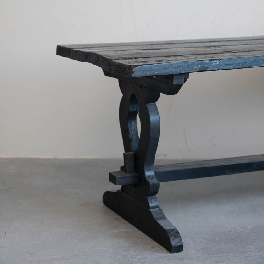 Reclaimed Pine Wood Table | Antique Black